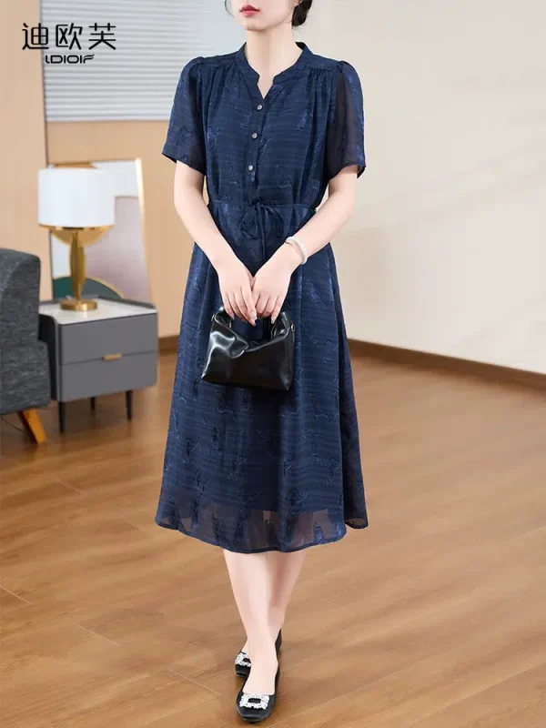 Diofu fashion large size retro high-end atmosphere upper grade light luxury 2024 summer new women's dress