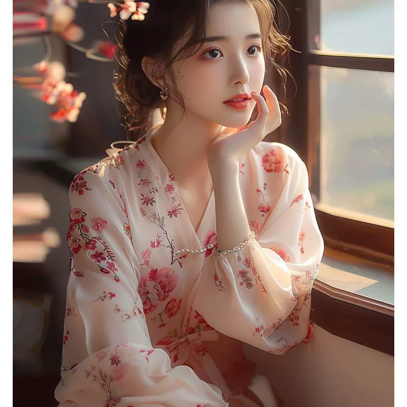 French floral tea break dress for women summer new style sweet temperament high-end niche slimming long skirt outfit - Image 4